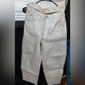 We The Free Light Beige Barrel Jeans